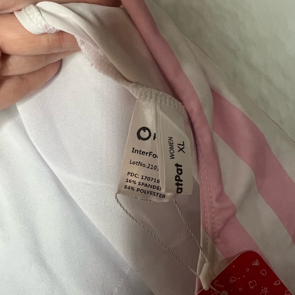 PATPAT  Womans Size XL Swimsuit One Piece Pineapple Pink Striped Padded Tropical - Picture 9 of 11